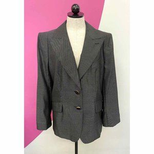 ESCADA Grey Structured Statement Polka Dot Blazer Jacket Ladies DE 46 LARGE XL